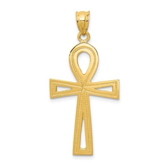 14k Gold Ankh or Egyptian Cross Pendant - Picture 1 of 11